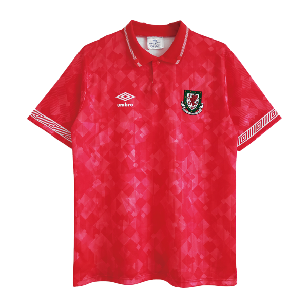 Men's Retro 1990/92 Wales Home Soccer Jersey Shirt Umbro
