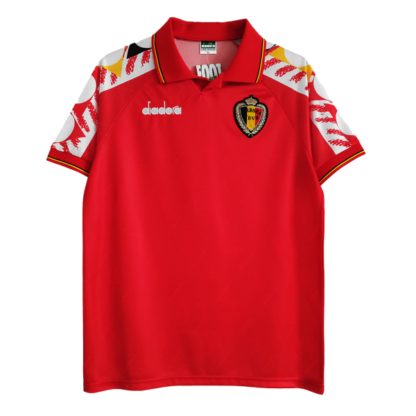 Men's Retro 1995 Belgium Home Soccer Jersey Shirt Adidas