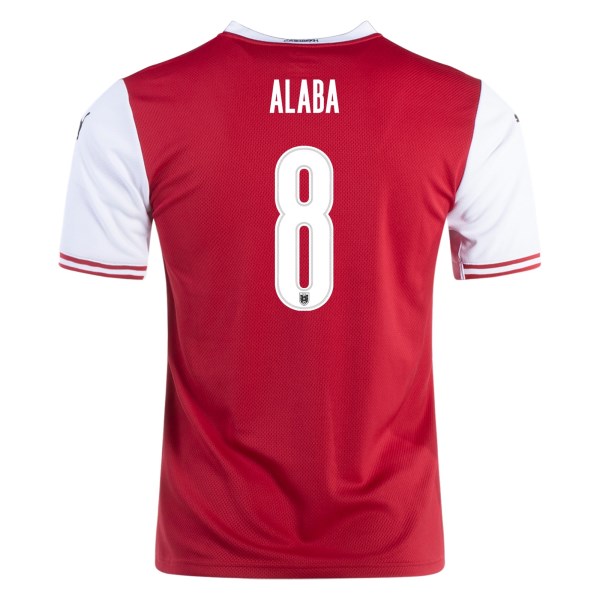 Men's Replica ALABA #8 Austria Home Soccer Jersey Shirt 2020/21 Puma