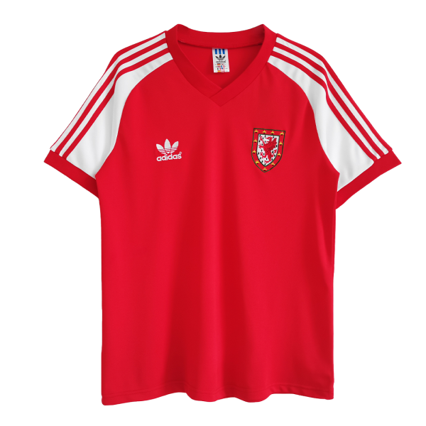 Men's Retro 1982 Wales Home Soccer Jersey Shirt Adidas