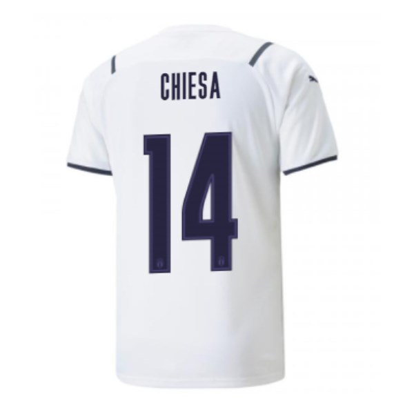 Men's Replica CHIESA #14 Italy Away Soccer Jersey Shirt 2021 Puma