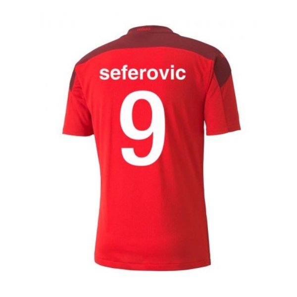 Men's Replica SEFEROVIC #9 Switzerland Home Soccer Jersey Shirt 2021 Puma