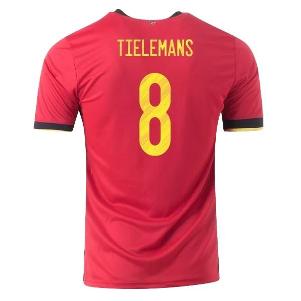 Men's Replica TIELEMANS #8 Belgium Home Soccer Jersey Shirt 2020 Adidas