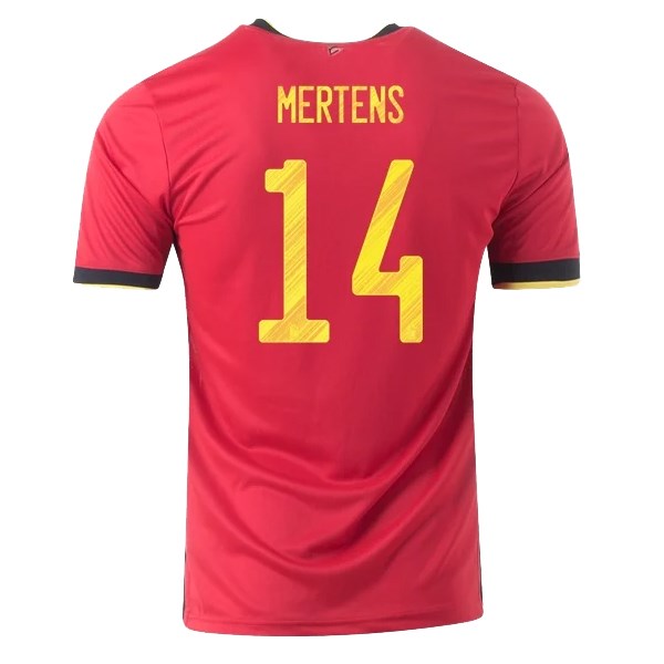 Men's Replica MERTENS #14 Belgium Home Soccer Jersey Shirt 2020 Adidas