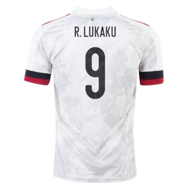 Men's Replica R.LUKAKU #9 Belgium Away Soccer Jersey Shirt 2020 Adidas