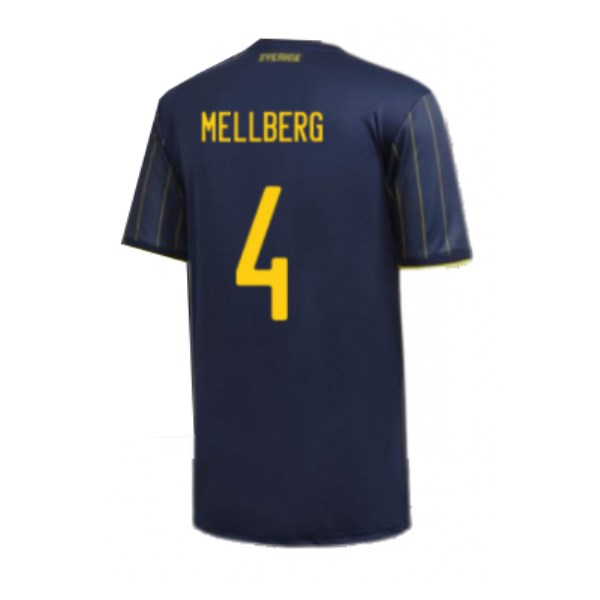 Men's Replica MELLBERG #4 Sweden Away Soccer Jersey Shirt 2020 Adidas