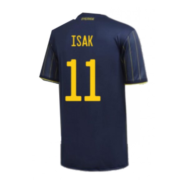 Men's Replica ISAK #11 Sweden Away Soccer Jersey Shirt 2020 Adidas