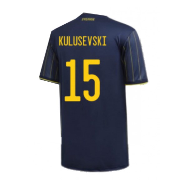 Men's Replica KULUSEVSKI #15 Sweden Away Soccer Jersey Shirt 2020 Adidas