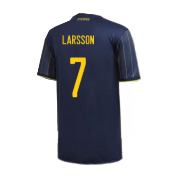 Men's Replica LARSSON #7 Sweden Away Soccer Jersey Shirt 2020 Adidas
