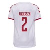 Men's Replica ANDERSEN #2 Denmark Away Soccer Jersey Shirt 2021 Hummel