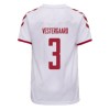 Men's Replica VESTERGAARD #3 Denmark Away Soccer Jersey Shirt 2021 Hummel