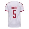 Men's Replica MÆHLE #5 Denmark Away Soccer Jersey Shirt 2021 Hummel