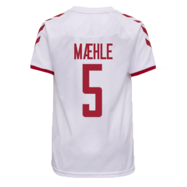 Men's Replica MÆHLE #5 Denmark Away Soccer Jersey Shirt 2021 Hummel