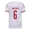 Men's Replica CHRISTENSEN #6 Denmark Away Soccer Jersey Shirt 2021 Hummel