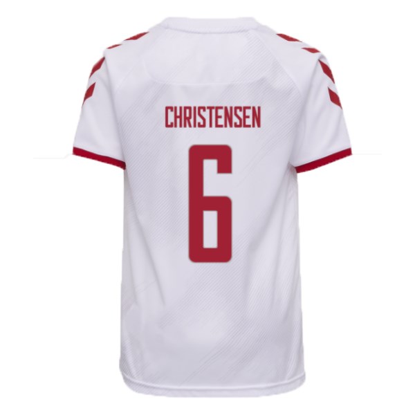 Men's Replica CHRISTENSEN #6 Denmark Away Soccer Jersey Shirt 2021 Hummel