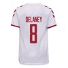 Men's Replica DELANEY #8 Denmark Away Soccer Jersey Shirt 2021 Hummel