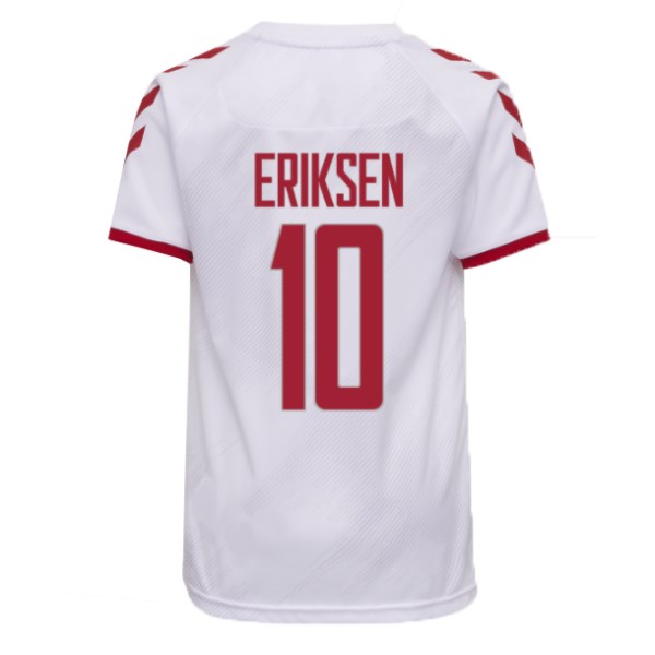 Men's Replica ERIKSEN #10 Denmark Away Soccer Jersey Shirt 2021 Hummel