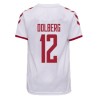 Men's Replica DOLBERG #12 Denmark Away Soccer Jersey Shirt 2021 Hummel