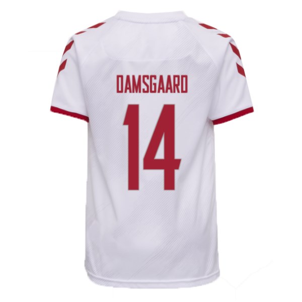 Men's Replica DAMSGAARD #14 Denmark Away Soccer Jersey Shirt 2021 Hummel