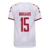Men's Replica NØRGAARD #15 Denmark Away Soccer Jersey Shirt 2021 Hummel