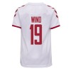 Men's Replica WIND #19 Denmark Away Soccer Jersey Shirt 2021 Hummel