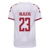 Men's Replica HØJBJERG #23 Denmark Away Soccer Jersey Shirt 2021 Hummel