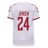 Men's Replica JENSEN #24 Denmark Away Soccer Jersey Shirt 2021 Hummel