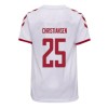 Men's Replica CHRISTIANSEN #25 Denmark Away Soccer Jersey Shirt 2021 Hummel