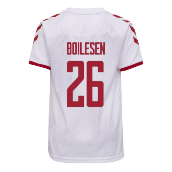 Men's Replica BOILESEN #26 Denmark Away Soccer Jersey Shirt 2021 Hummel