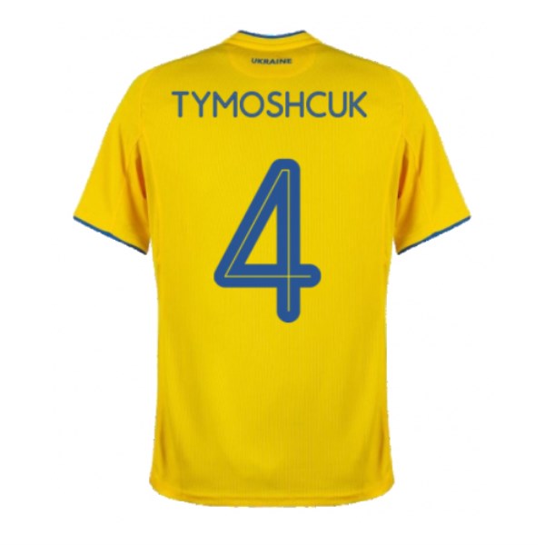 Men's Replica TYMOSHCUK #4 Ukraine Home Soccer Jersey Shirt 2020 Joma