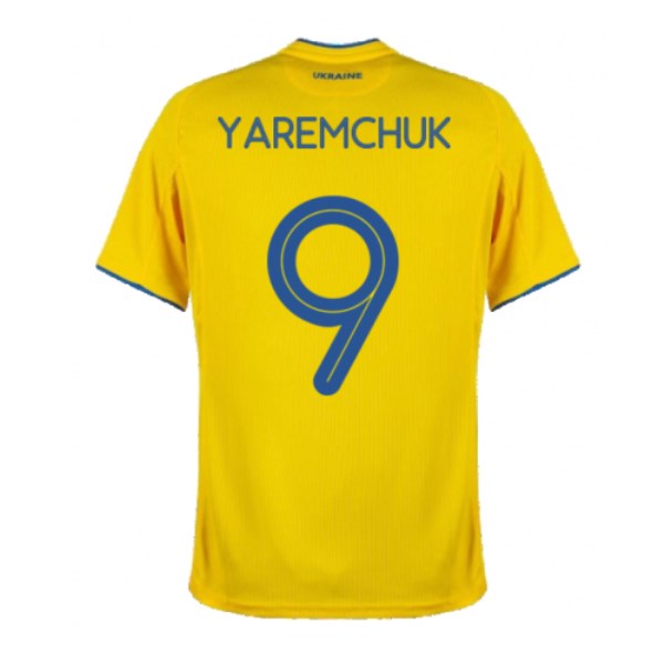 Men's Replica YAREMCHUK #9 Ukraine Home Soccer Jersey Shirt 2020 Joma