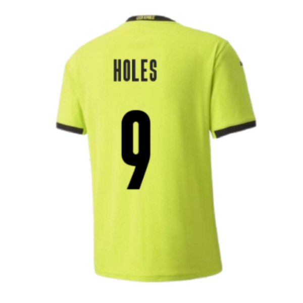 Men's Replica HOLES #9 Czech Republic Away Soccer Jersey Shirt 2020 Puma