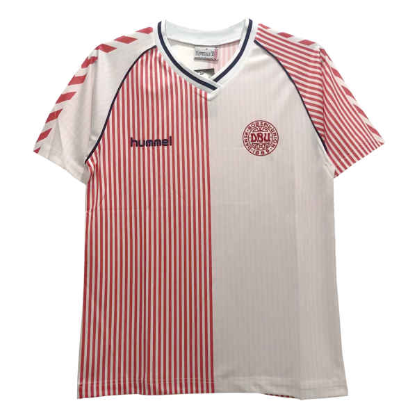 Men's Retro 1986 Denmark Away Soccer Jersey Shirt Hummel