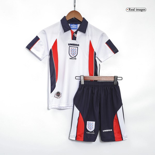 Kids England Home Soccer Jersey Kit (Jersey+Shorts) 1998 Umbro