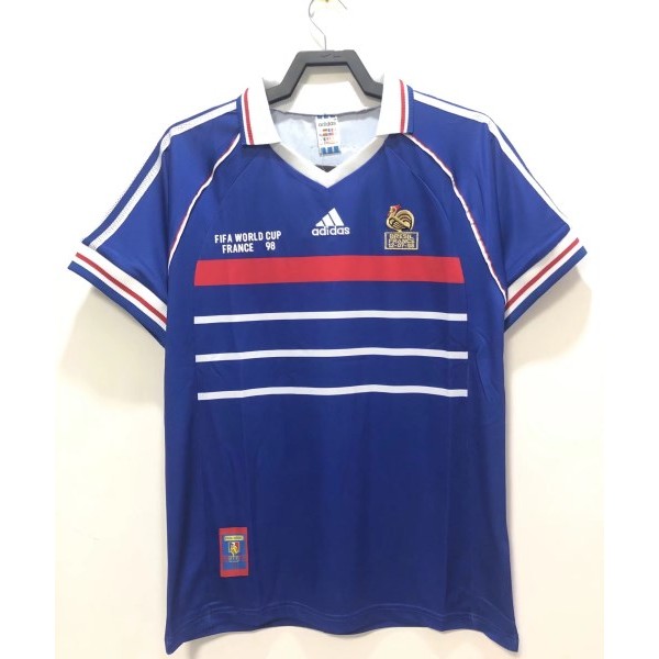 Men's Retro 1998 France Home Soccer Jersey Shirt Adidas - World Cup Champion