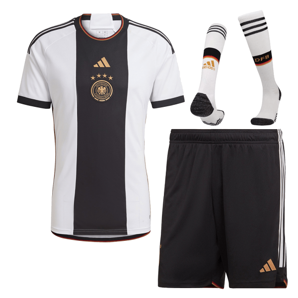 Men's Replica Germany Home Soccer Jersey Whole Kit (Jersey+Shorts+Socks) 2022 Adidas - World Cup 2022
