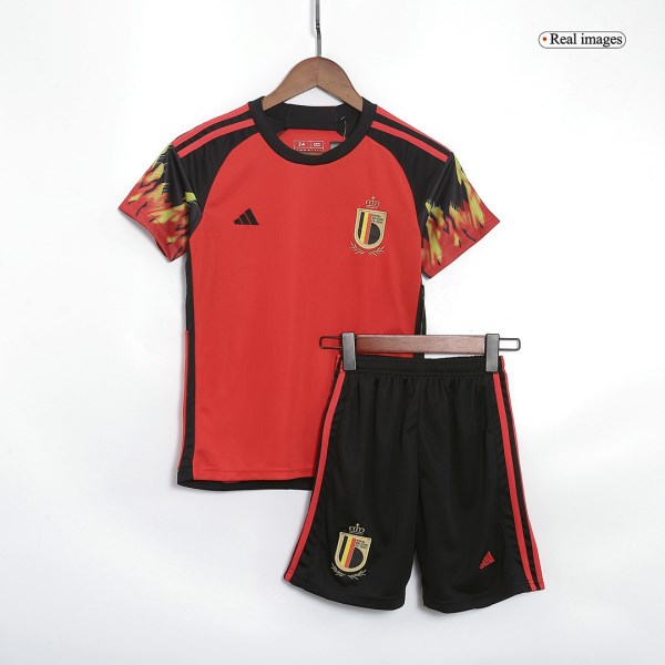 Kids Belgium Home Soccer Jersey Kit (Jersey+Shorts) 2022 Adidas - World Cup 2022