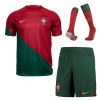 Men's Replica Portugal Home Soccer Jersey Whole Kit (Jersey+Shorts+Socks) 2022 Nike - World Cup 2022