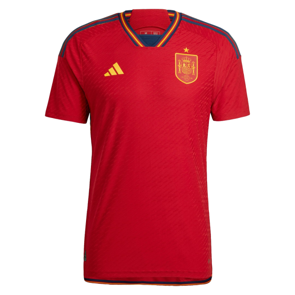 Men's Authentic Spain Home Soccer Jersey Shirt 2022 Adidas - World Cup 2022