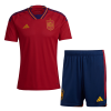 Men's Replica Spain Home Soccer Jersey Kit (Jersey+Shorts) 2022 Adidas - World Cup 2022
