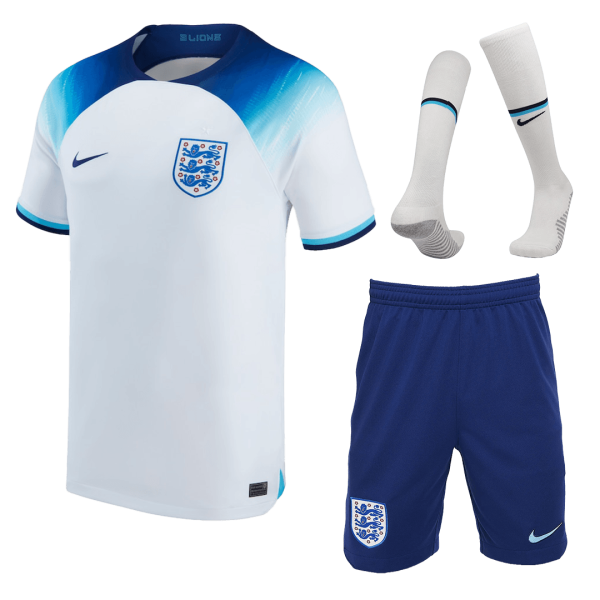 Men's Replica England Home Soccer Jersey Whole Kit (Jersey+Shorts+Socks) 2022 Nike - World Cup 2022