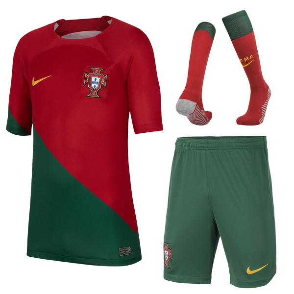 Kids Portugal Home Soccer Jersey Whole Kit (Jersey+Shorts+Socks) 2022/23 Nike - World Cup 2022