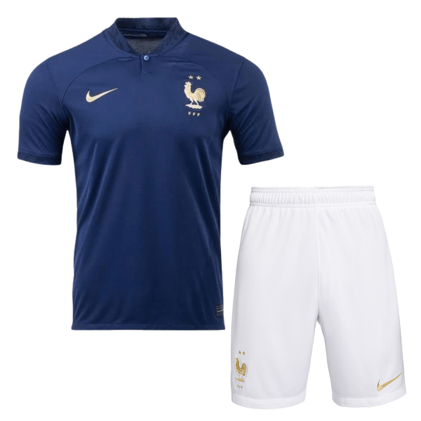 Men's Replica France Home Soccer Jersey Kit (Jersey+Shorts) 2022 Nike - World Cup 2022