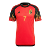 Men's Authentic DE BRUYNE #7 Belgium Home Soccer Jersey Shirt 2022 Adidas World Cup 2022