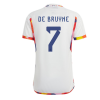 Men's Replica DE BRUYNE #7 Belgium Away Soccer Jersey Shirt 2022 Adidas - World Cup 2022