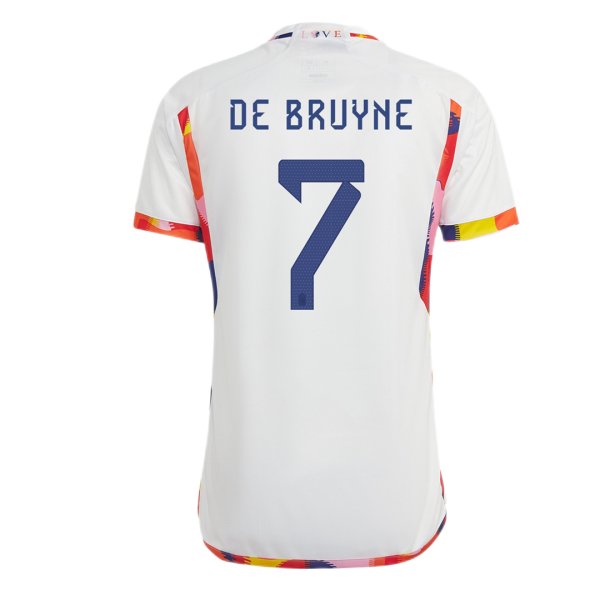 Men's Replica DE BRUYNE #7 Belgium Away Soccer Jersey Shirt 2022 Adidas - World Cup 2022
