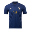 Men's Replica BENZEMA #19 France Home Soccer Jersey Shirt 2022 Nike - World Cup 2022