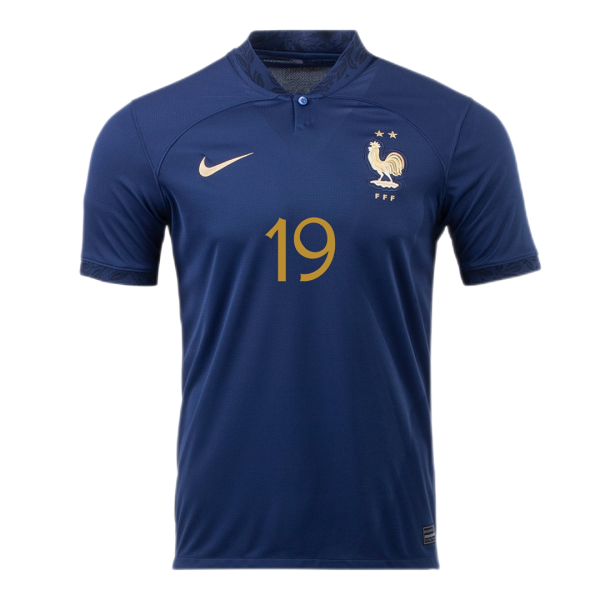 Men's Replica BENZEMA #19 France Home Soccer Jersey Shirt 2022 Nike - World Cup 2022