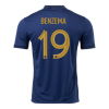 Men's Replica BENZEMA #19 France Home Soccer Jersey Shirt 2022 Nike - World Cup 2022
