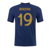 Men's Authentic BENZEMA #19 France Home Soccer Jersey Shirt 2022 Nike World Cup 2022